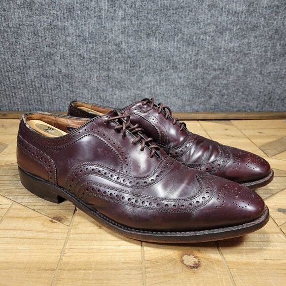 Allen Edmonds McAllister Cordovan Burgundy Leather Wingtip Dress Shoes 10.5C - Picture 1 of 10
